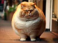 lazy-ultra-fat-cat-illustration-generative-ai-photo